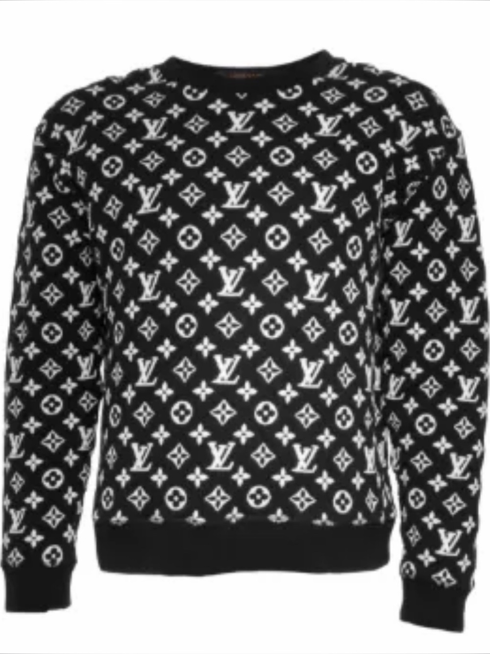 Louis Vuitton Monogram Mohair Crewneck Sweater Black & White Geometric Sweater